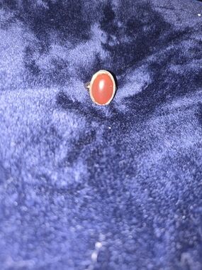 Moonga Stone Ring Designs Oval Stone Sterling-Style Ring